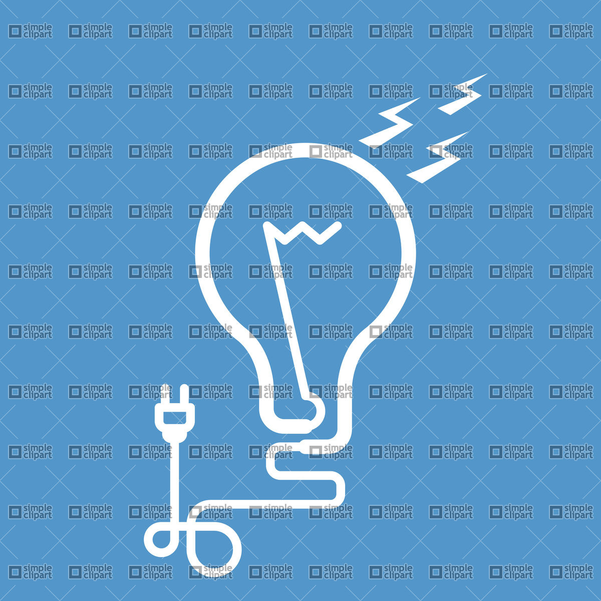 1200x1200 Symbolic Light Bulb With Cord And Electric Plug Vector Image