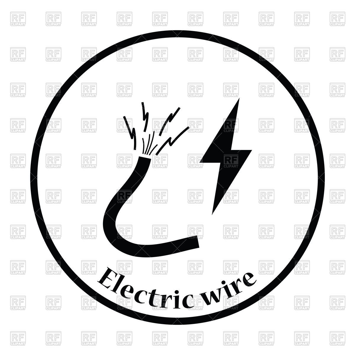 1200x1200 Thin Circle Design Icon Of Electric Wire Vector Image Vector