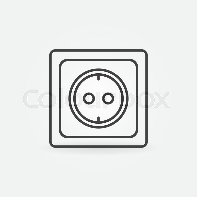 800x800 European Electrical Outlet Linear Icon