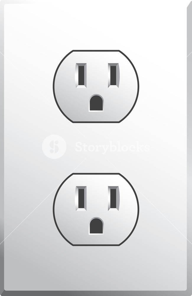 650x1000 Power Outlet In Style Used In The Usa In Vector Format Royalty