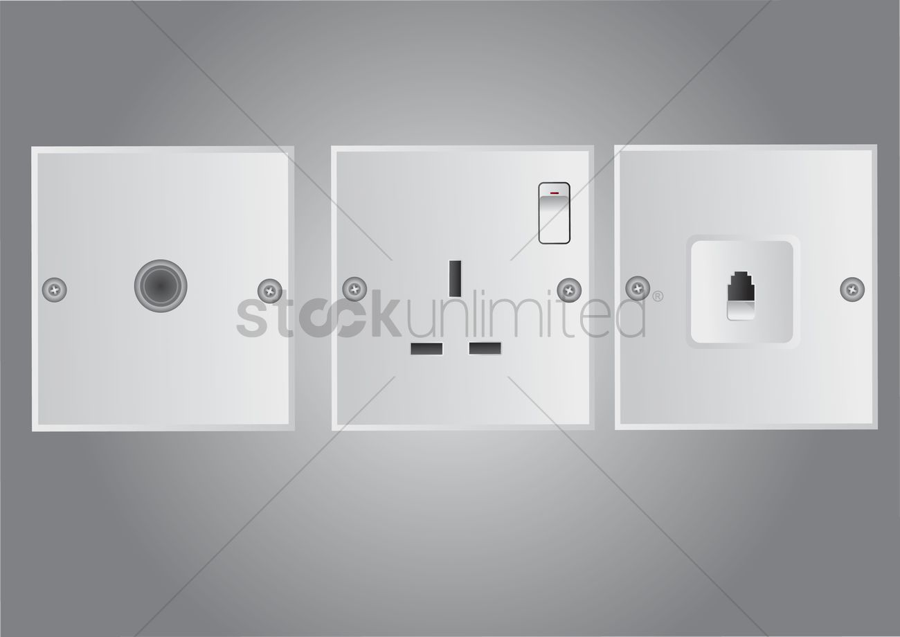 1300x920 Vector Of Electrical Outlet Vector Image