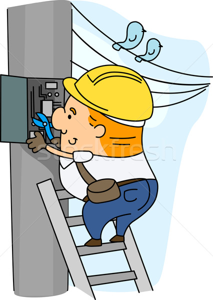 426x600 Electrician Vector Illustration Lenm ( 901974) Stockfresh
