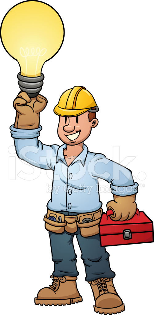 501x1024 Cartoon Electrician Stock Vector