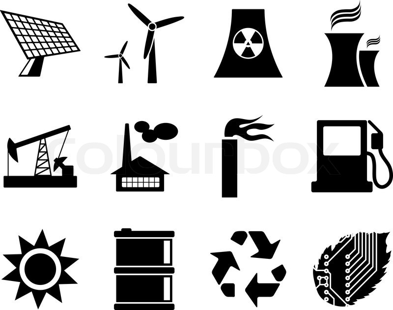 800x630 Electricity, Power And Energy Icon Set Stock Vector Colourbox