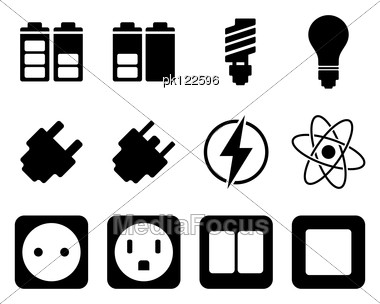 380x304 Electricity And Energy Icon Set Vector Illustration