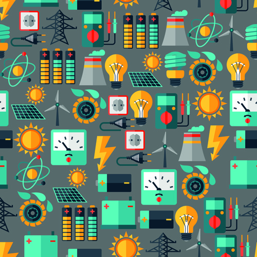 500x500 Flat Electricity Elements Vector Free Vector In Encapsulated