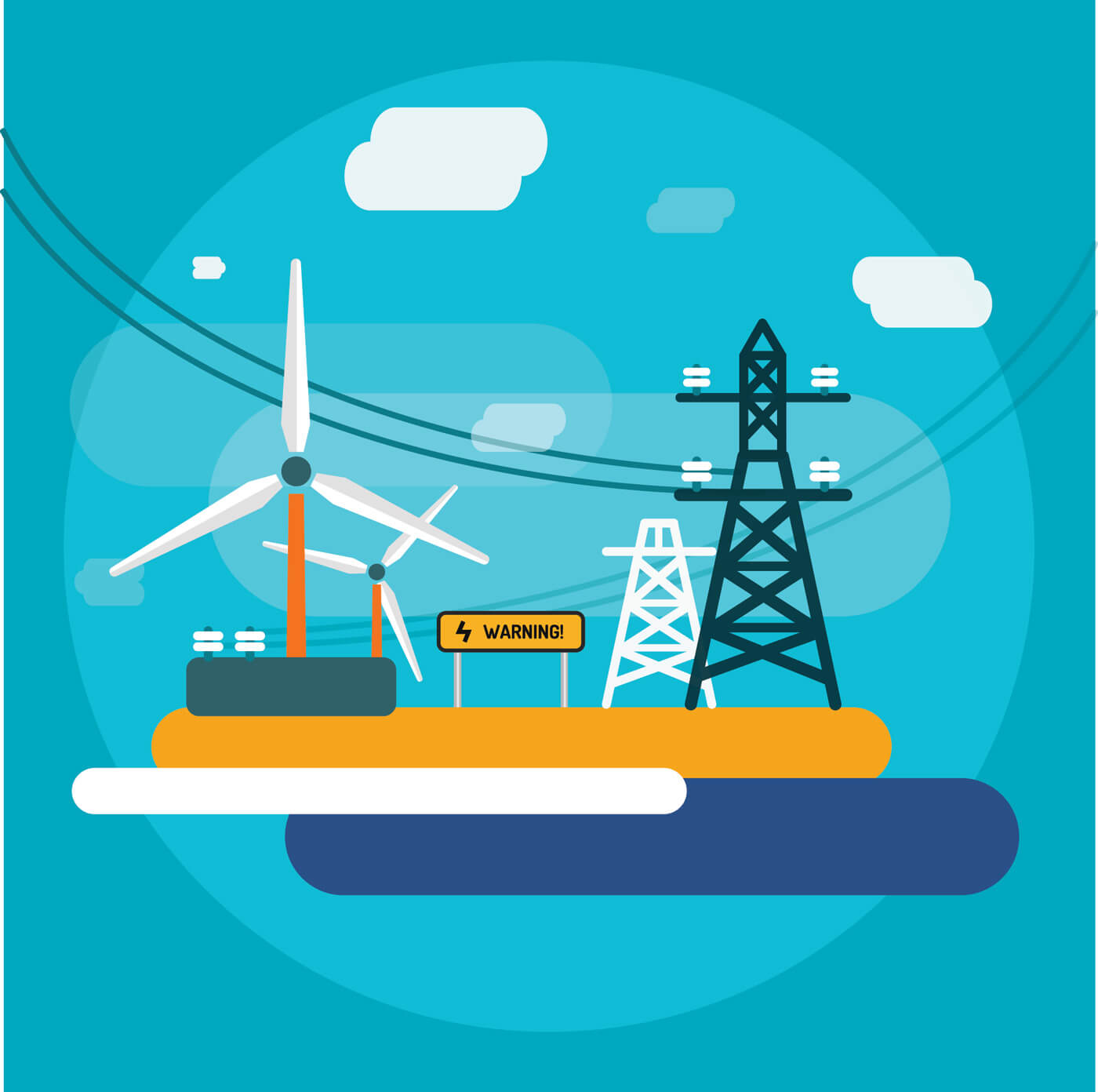 1400x1392 Free Vector Electricity Station For Energy Supply. Free Vector