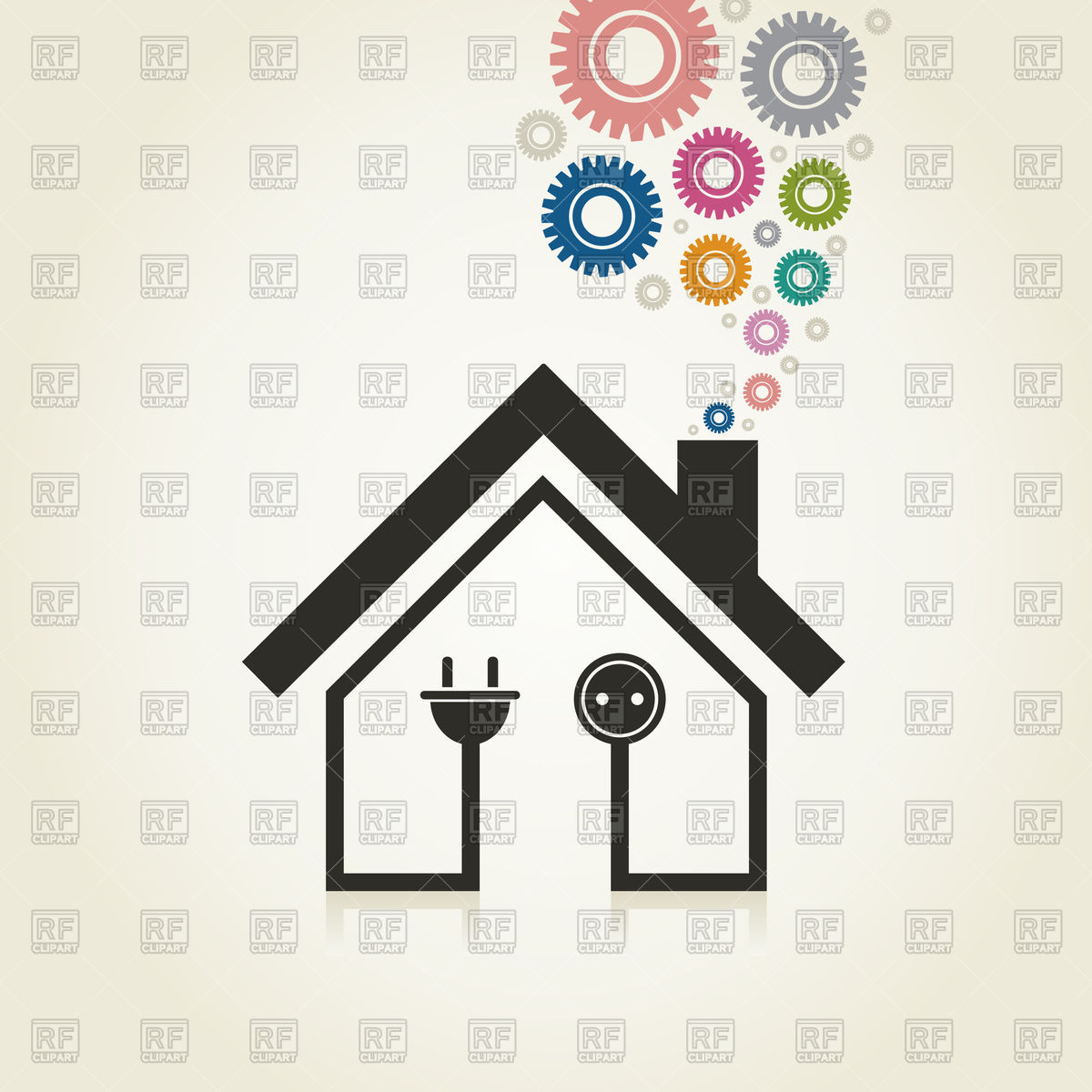 1200x1200 House Icon With Electricity Vector Image Vector Artwork Of Signs