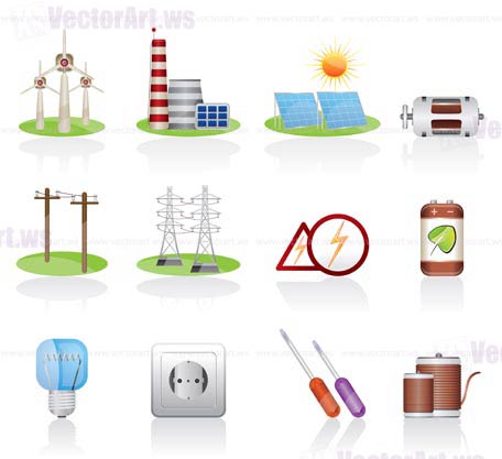 456x417 Electricity And Power Icons