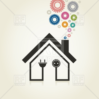 400x400 House Icon With Electricity Vector Image Vector Artwork Of Signs