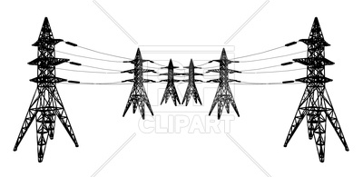 400x195 Power Lines And Electric Pylons Vector Image Vector Artwork Of