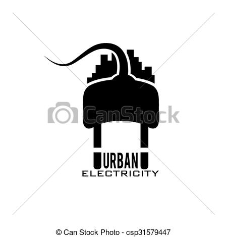 450x469 Urban Electricity Vector Design Template.