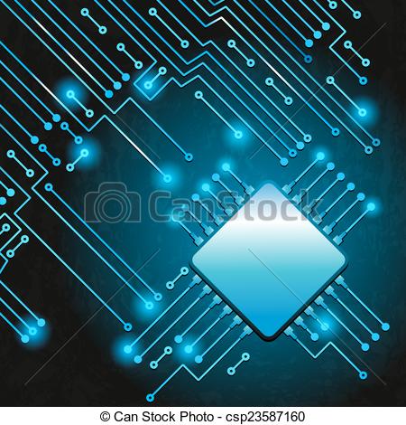 450x470 Drawing Modern Electronic Circuit On Blue Grungy Background Clip