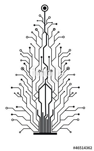 310x500 Electronic Circuit Christmas Tree Stock Image And Royalty Free