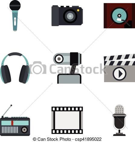 447x470 Electronic Devices Icons Set, Flat Style. Electronic Devices Icons