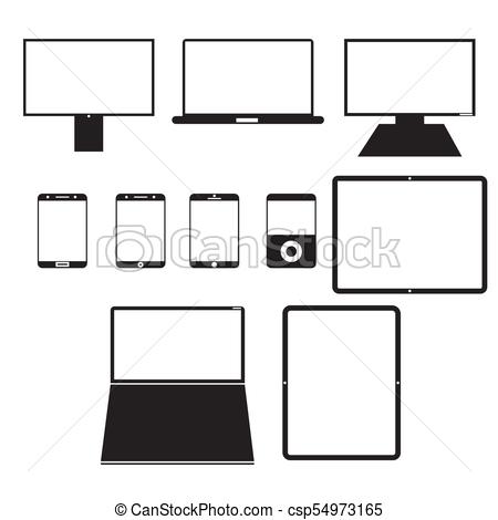 450x470 Electronic Devices. Electronic Devices On A White Background.