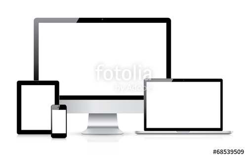 500x317 Isolated Electronic Devices Vector Set. Laptop, Tablet, Computer