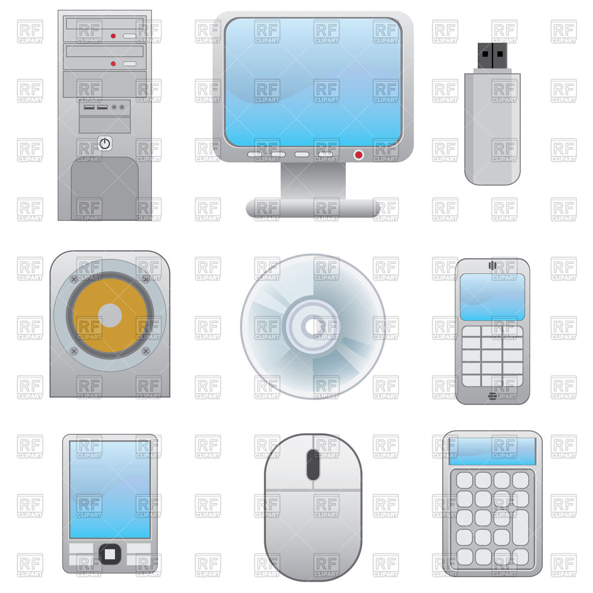 1200x1200 Set Of Electronic Devices Vector Image Vector Artwork Of Objects