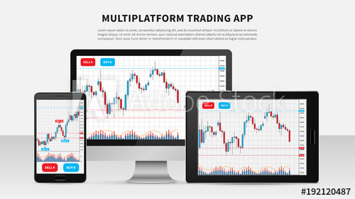 500x281 Trading Candlestick Chart On Electronic Devices Vector