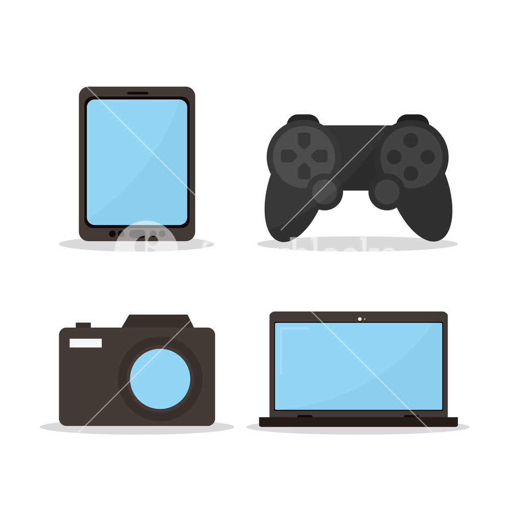 1000x1000 Videogames And Electronic Devices Vector Illustration Graphic