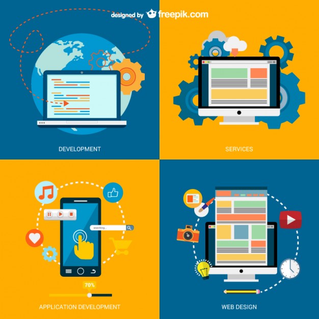 626x626 E Business Cards With Electronic Devices Vector Free Download