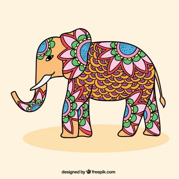 626x626 Elefante Ornamental Indio Vector Gratis The Animals