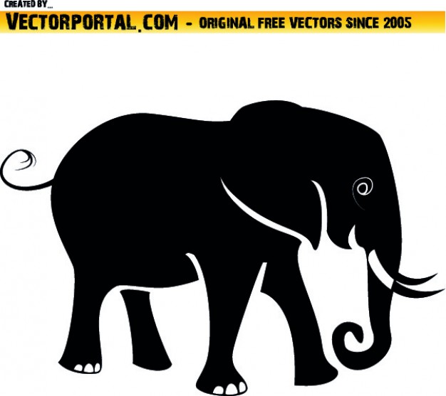 626x557 Lateral Elephant Silhouette Vector Free Download