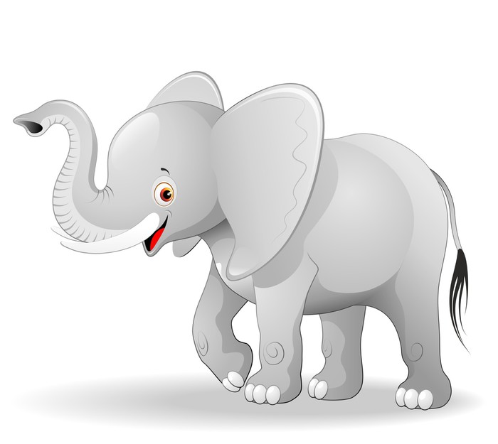 700x625 Elefante Cucciolo Cartoon Cute Baby Elephant Vector Wall Decal