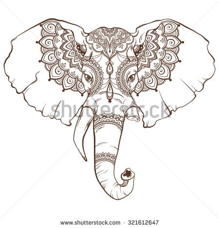 450x470 Drawn Elephant Face