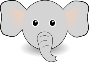 297x207 Funny Elephant Face Cartoon Clip Art
