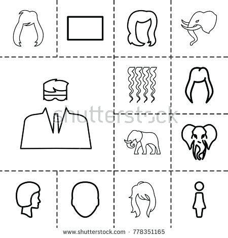 450x470 Portrait Icons Set Editable Outline Stock Vector Of Such As