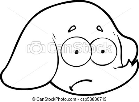 450x332 Cartoon Elephant Face Vector Clip Art