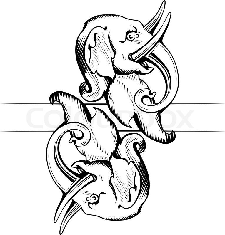 765x800 Elephant Head Icon Stock Vector Colourbox