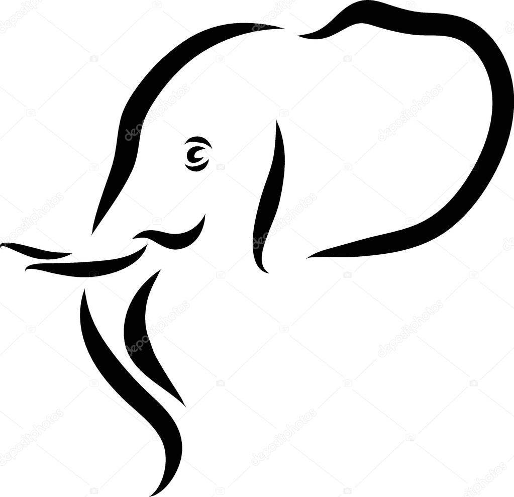 1023x989 Vector Elephant Head Clipart