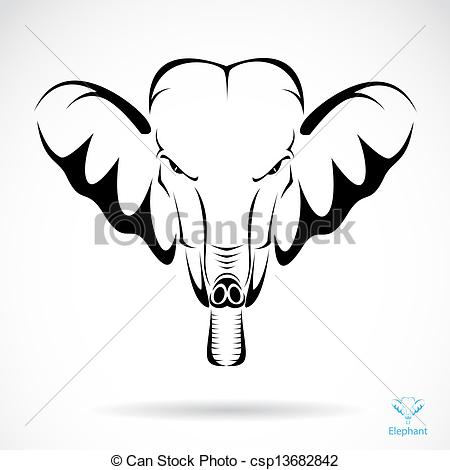 450x470 Vector Image Of An Elephant Head , Illustration