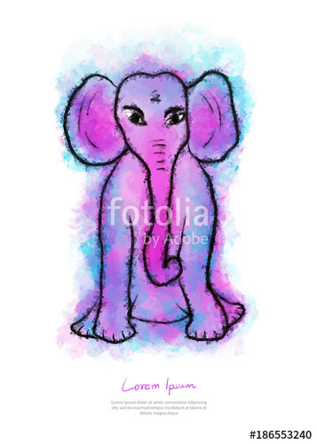 357x500 Elephant Watercolor Illustration, Animal Paint, Colorfu Hand
