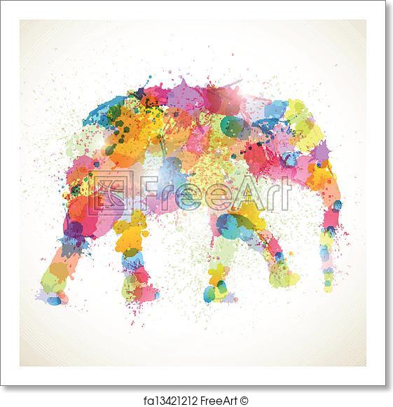 561x581 Free Art Print Of Abstract Vector Elephant. Vector Illustration Of