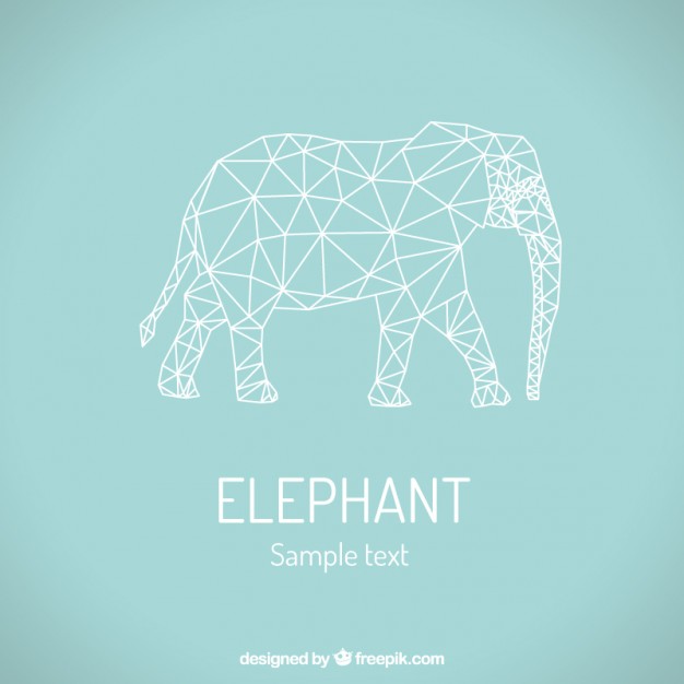 626x626 Polygonal Elephant Vector Free Download