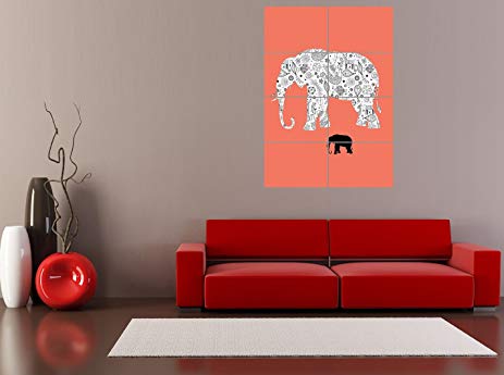 463x345 Panel Art Print Painting Abstract Elephant Design