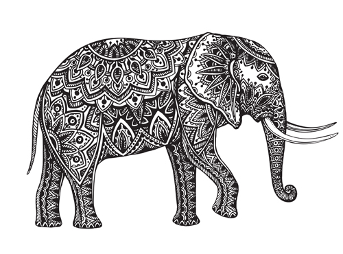 500x370 Floral Elephant Vectors Free Download
