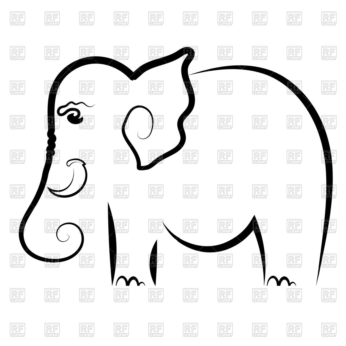 1200x1200 Outline Of Elephant Vector Image Vector Artwork Of Plants And