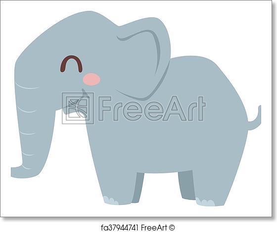 560x470 Free Art Print Of Elephant Vector Illustration. Cute Little