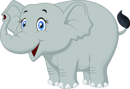 500x342 Lovely Cartoon Elephant Vector Material 09 Free Download