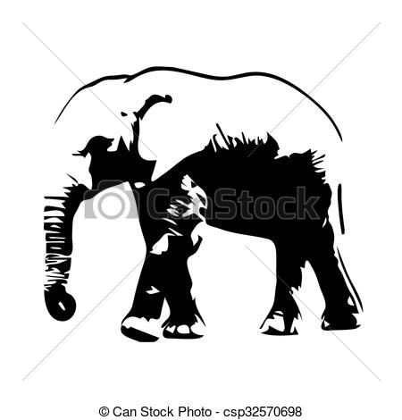 450x470 Elephant Vector Silhouette.