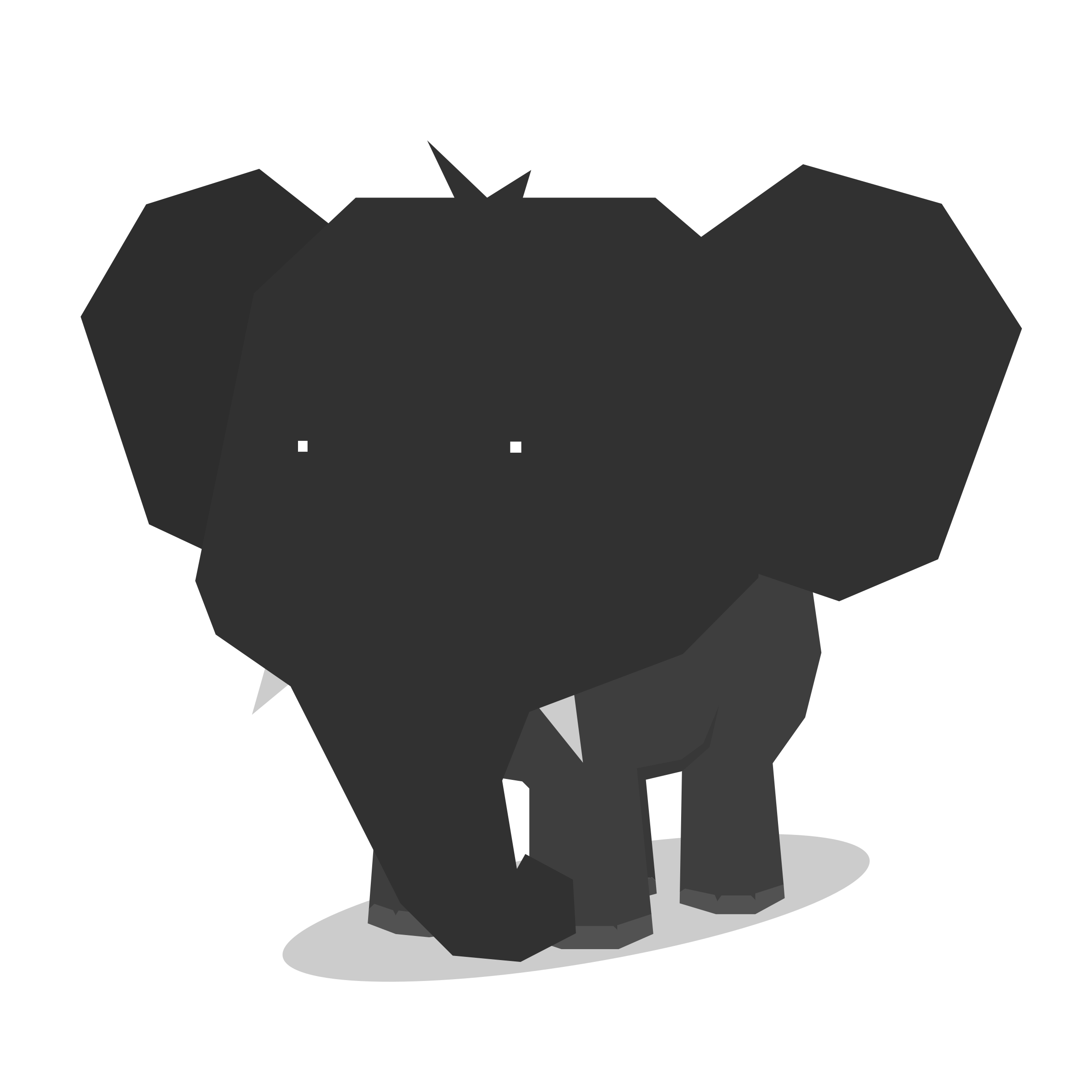 2400x2400 Polygon Elephant Vector File Image