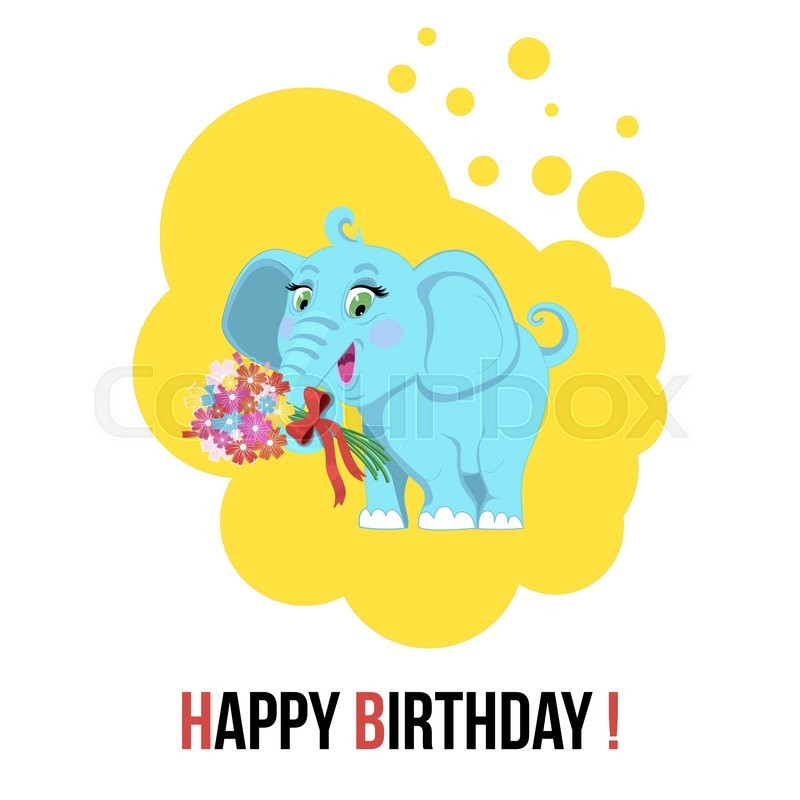 800x800 Cute Cartoon Elephant Vector Illustration.cartoon Animal Elephant