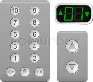 320x283 Elevator Buttons Panel Vector Illustration Stock Vector Colourbox