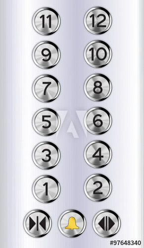 291x500 Elevator Buttons. Lift Panel.