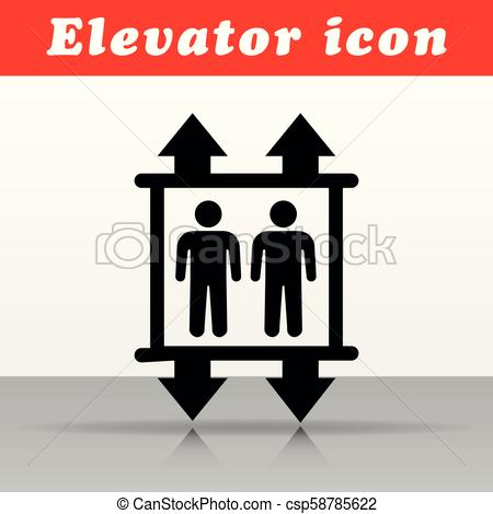 450x470 Illustration Of Black Elevator Vector Icon Design.