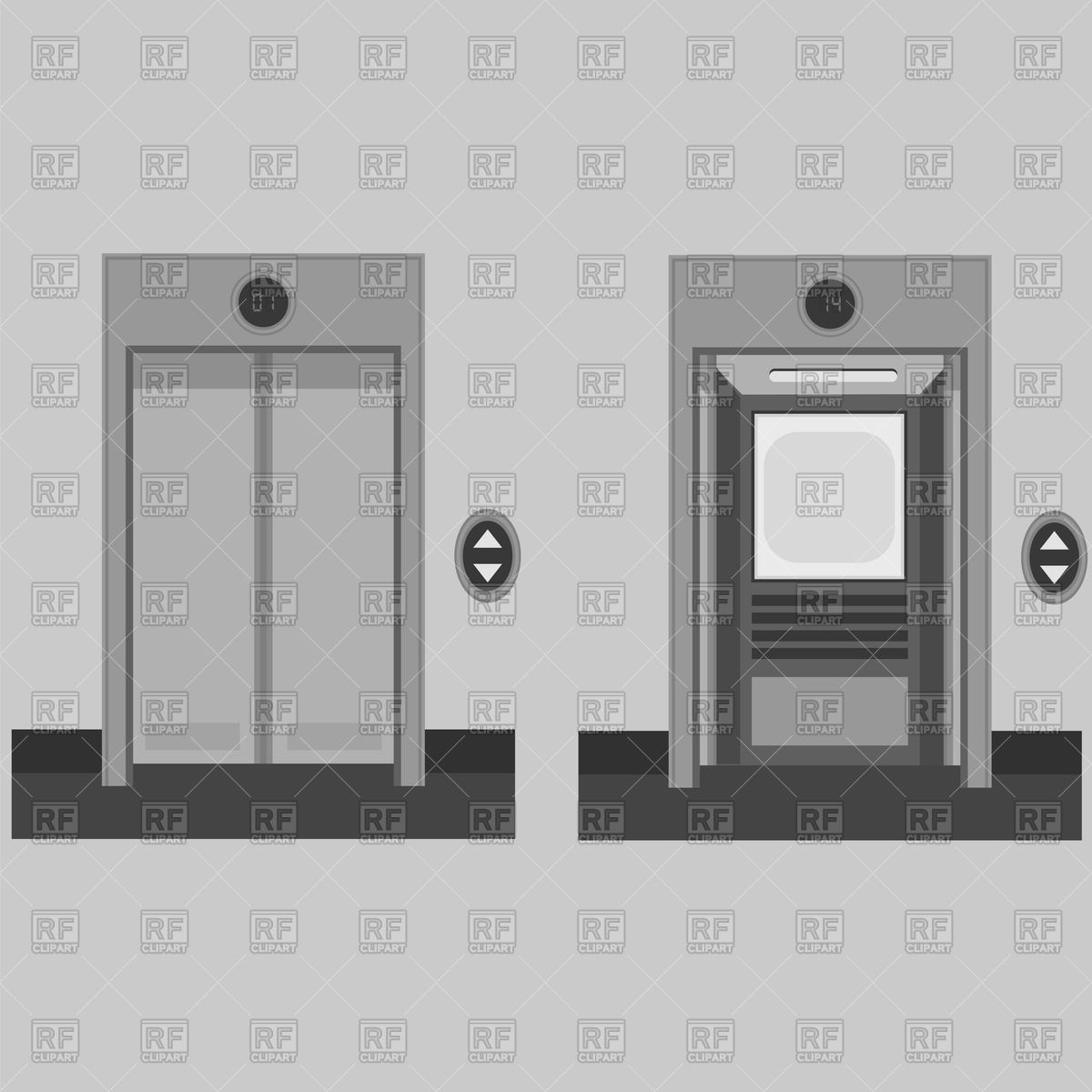 1200x1200 Metal Office Building Elevator Vector Image Vector Artwork Of
